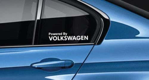 Powered By Volkswagen Window Vinyl Decal Pair For Volkswagen Cars