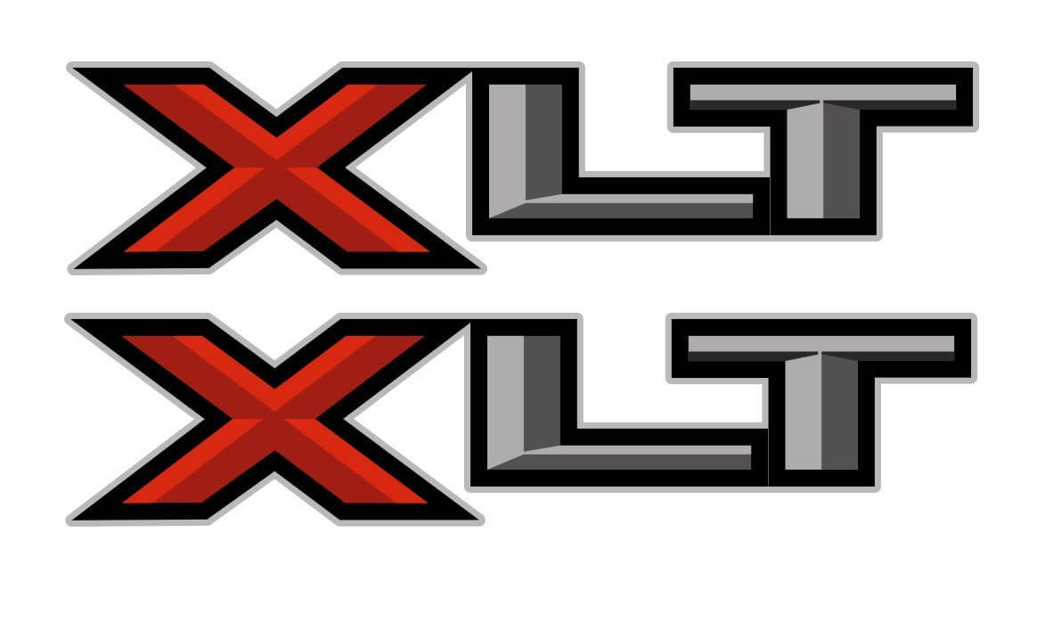 Set of 2: 2018 Ford F-150, F-250 XLT vinyl decal sticker pickup truck bedside - 2