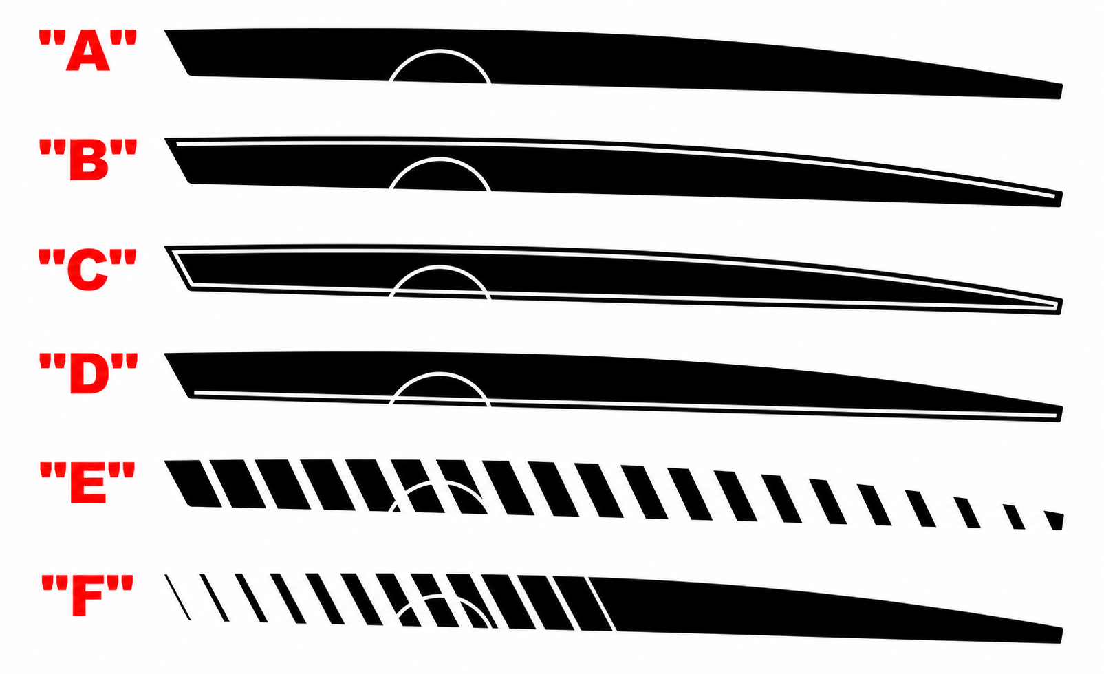 Fuel Door Contour Accent Stripe Pair Rear Fender Vinyl Decal Sticker for Chevrolet Camaro 2010-2015