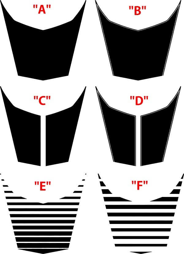 ZL1 Wide Center Scoop Accent Options Hood Vinyl Decal Sticker for Chevrolet Camaro 2017-2024