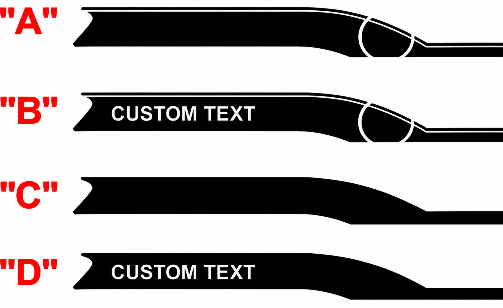 CUSTOM TEXT Modern Sport Side Stripe Pair Side Vinyl Decal Sticker for Chevrolet Camaro 2016-2024