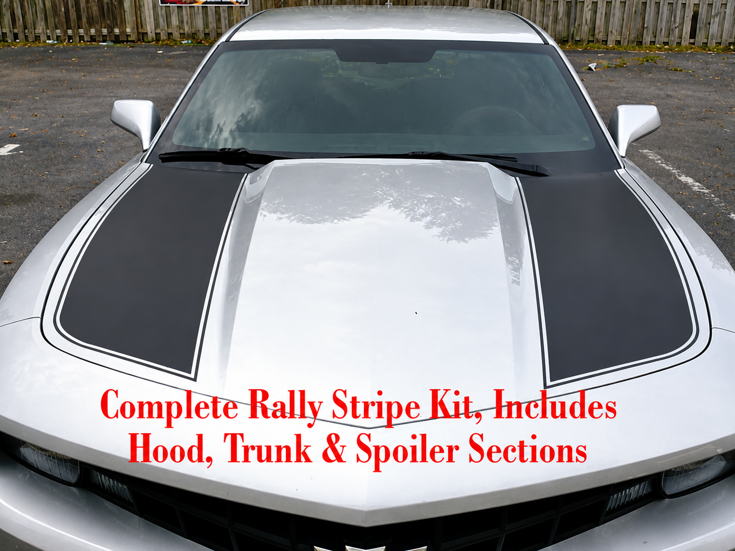 Outer Edge Rally Stripe Kit with Spoiler Sections Hood Trunk Vinyl Decal Sticker for Chevrolet Camaro 2010