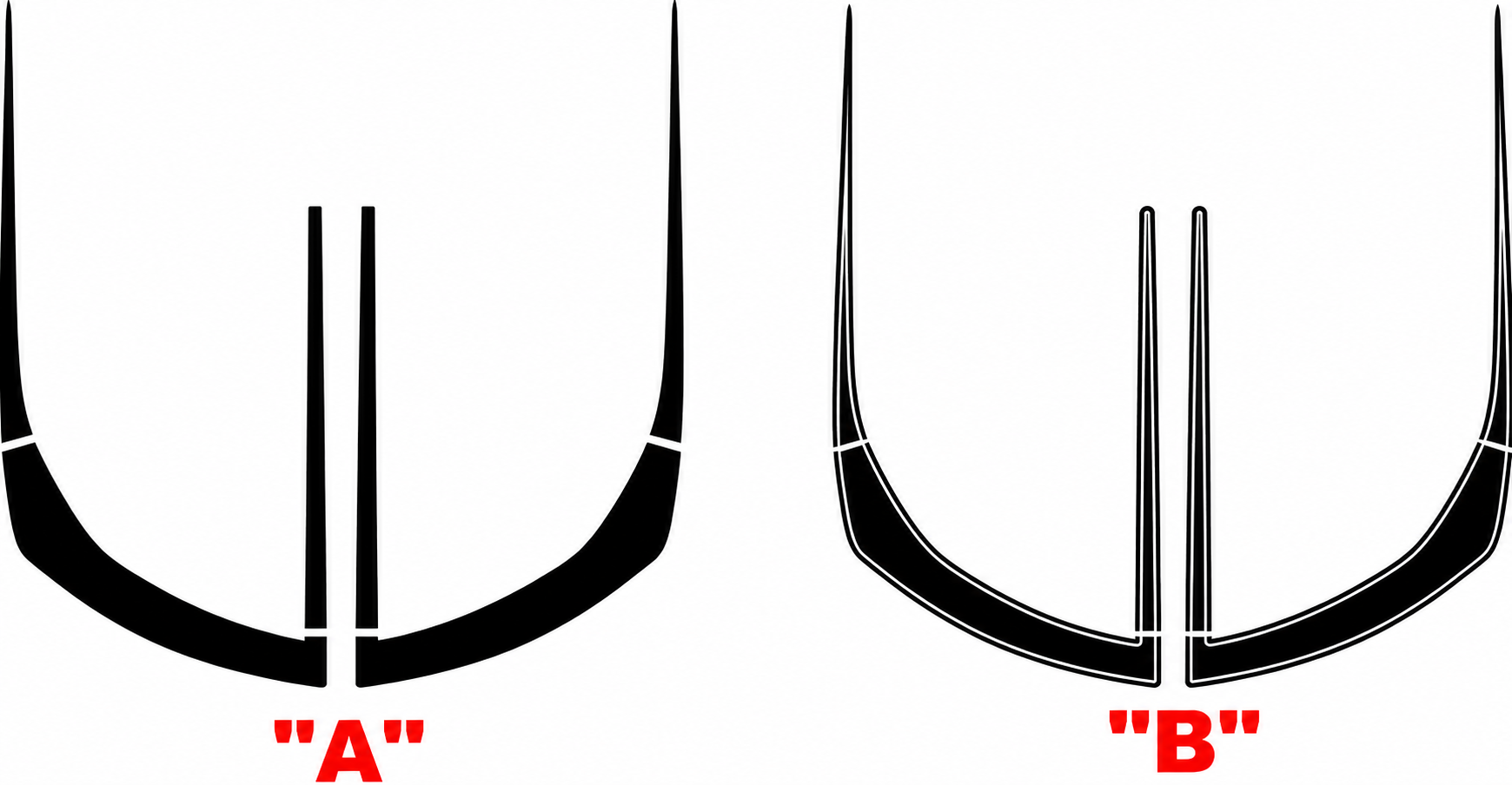 ZL1 Style Front Fascia Outline Accent Options Hood Front Bumper Vinyl Decal Sticker for Chevrolet Camaro 2016-2024