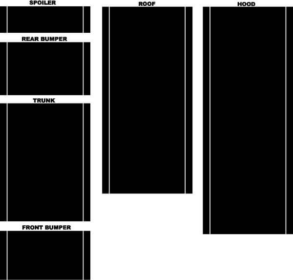 2010 & 2020 Musclecar Musclecarmodel Super Snake Style Stripe Kits Vinyl Decals Stickers