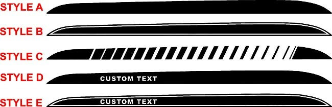 2015 & Up Ford Mustang Lower Side  Accent Stripe Kits Vinyl Decals Stickers