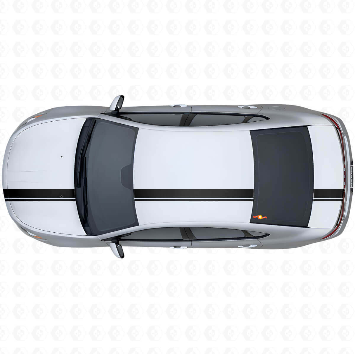 Various Width Double Stripe Upper Side Vinyl Decal Kit for Dodge Dart 2013+