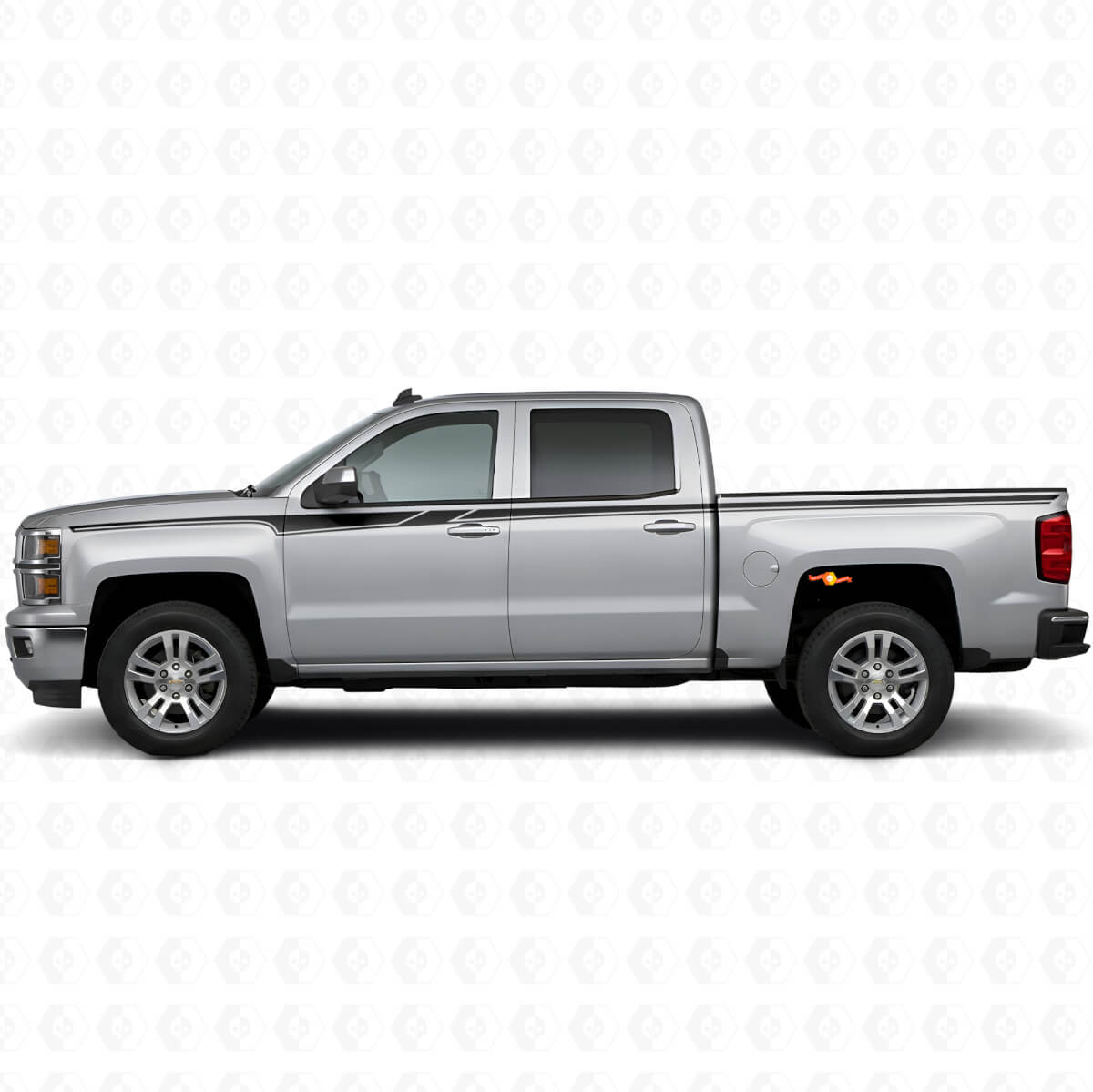 Accent Side Stripes Vinyl Decals Kit for Chevrolet Silverado 2014+