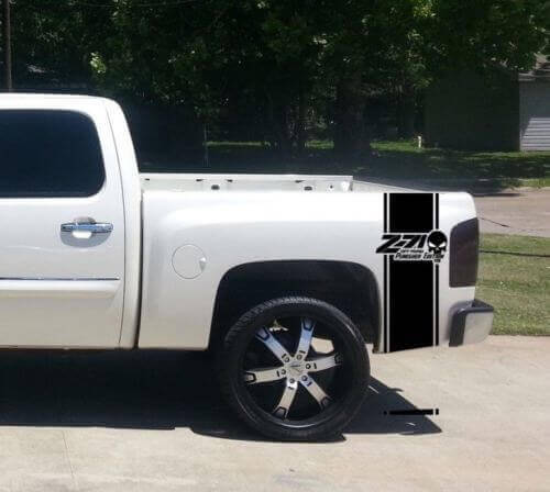 Z71 Off Road Punisher Bed Stripe Decals for Chevy GMC Pickup Truck