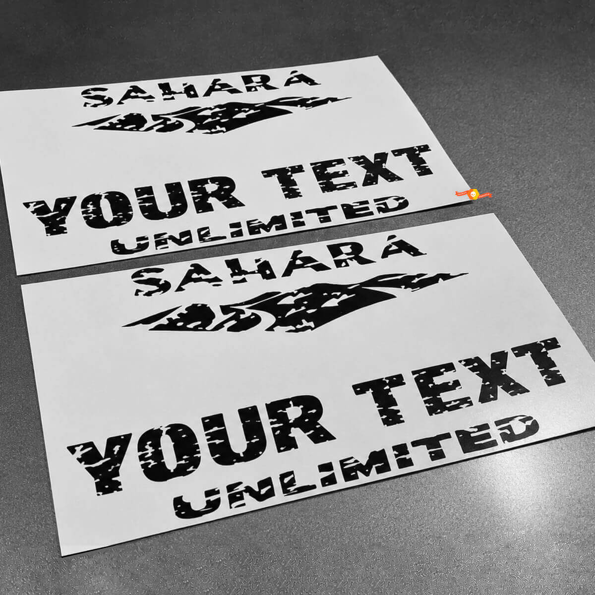 Sahara Distressed Custom Side Vinyl Decal Kit for Jeep Wrangler