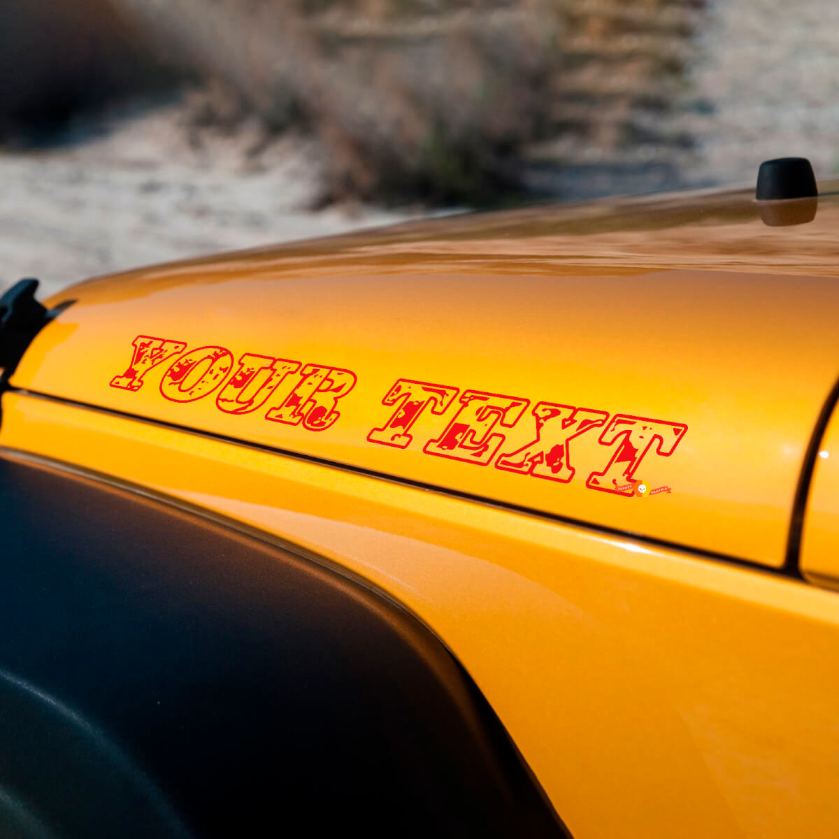 Jeep Wrangler Wrangler hood Stickers Decals camo font
