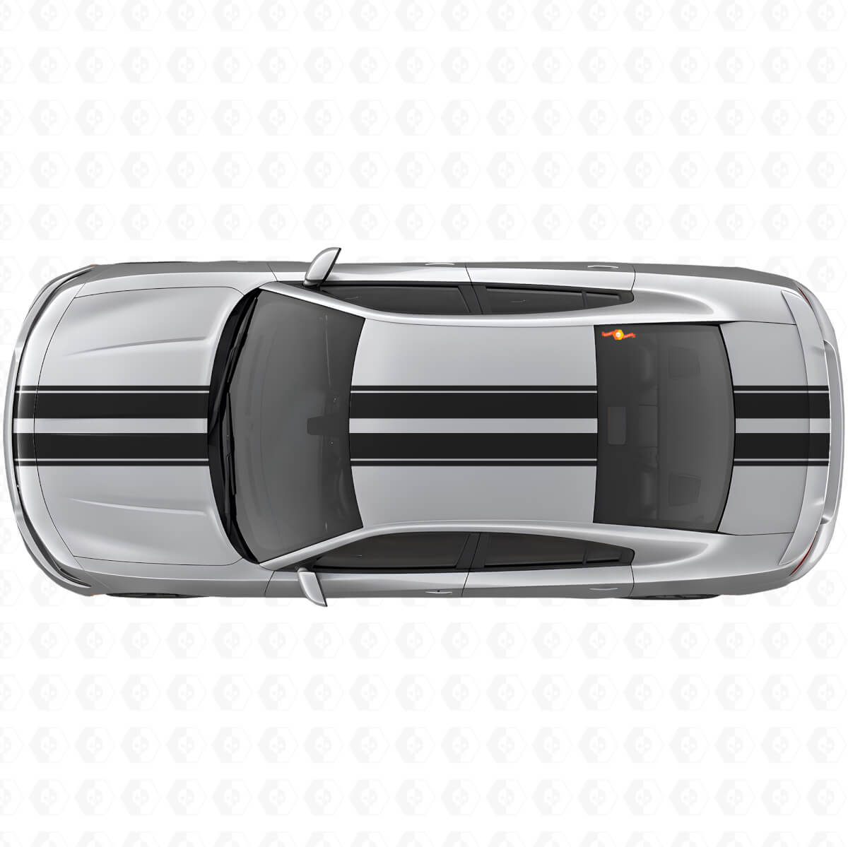 Dual Racing Upper Body Stripes Vinyl Decal Kit for Dodge Charger 