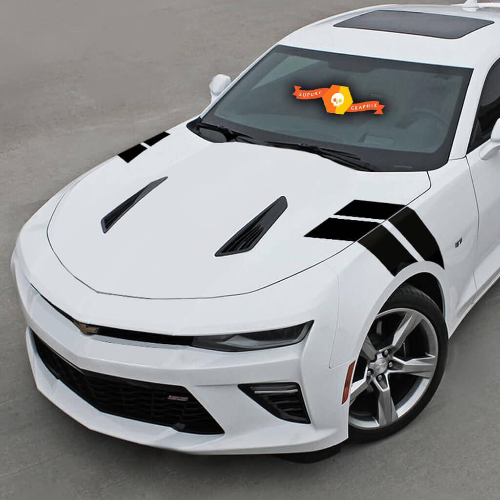 Twin Racing Stripes Hood Fender Vinyl Decal Sticker for Chevrolet Camaro 2010-2018