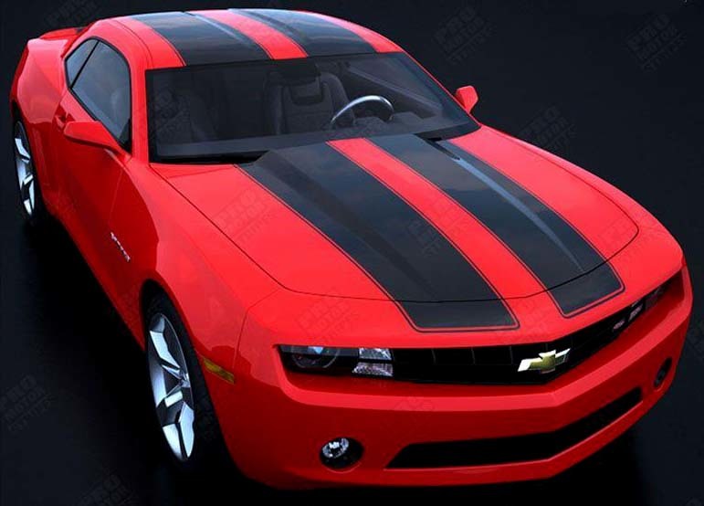 Bumblebee Transformers Style Twin Rally Stripe Kit Hood Roof Trunk Vinyl Decal Sticker for Chevrolet Camaro 2010-2015