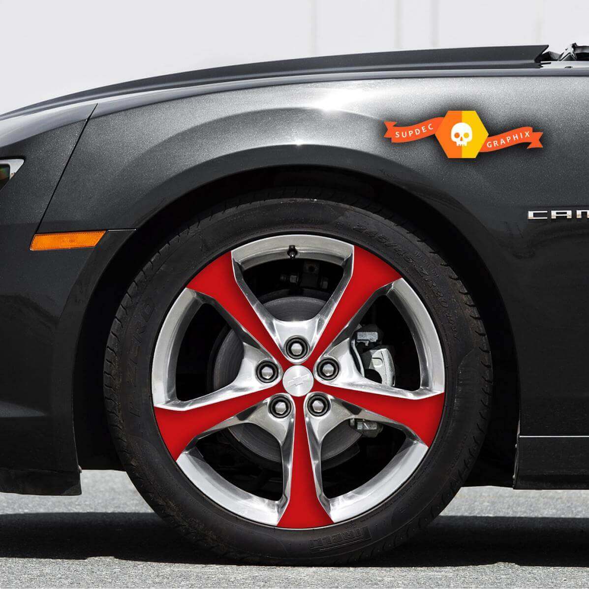 20-Inch Wheel Spoke Overlay Vinyl Decals For Chevrolet Camaro 2010-15 