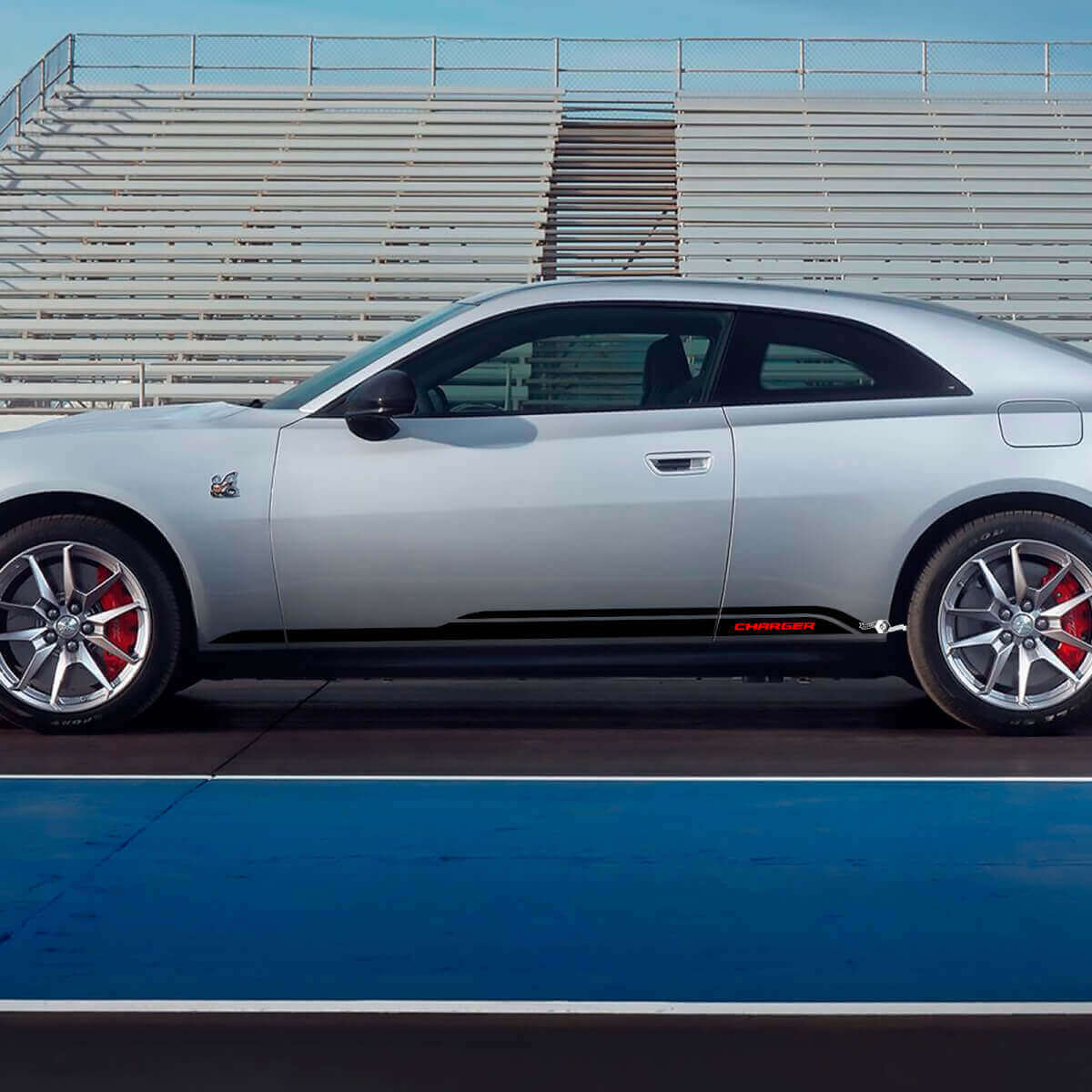 Autocollants de bande latérale de bas de caisse 2 pour Dodge Charger électrique