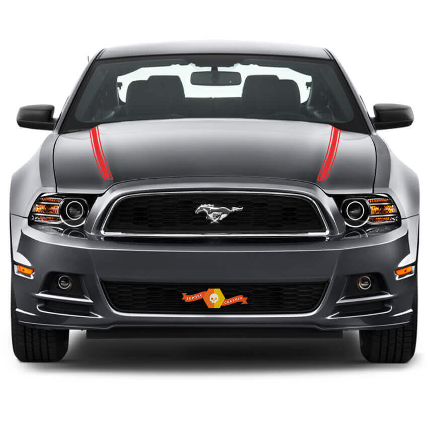 Hood Spear Side Accent Stripes Vinyl Decals 2 for Ford Mustang 2013-2020
