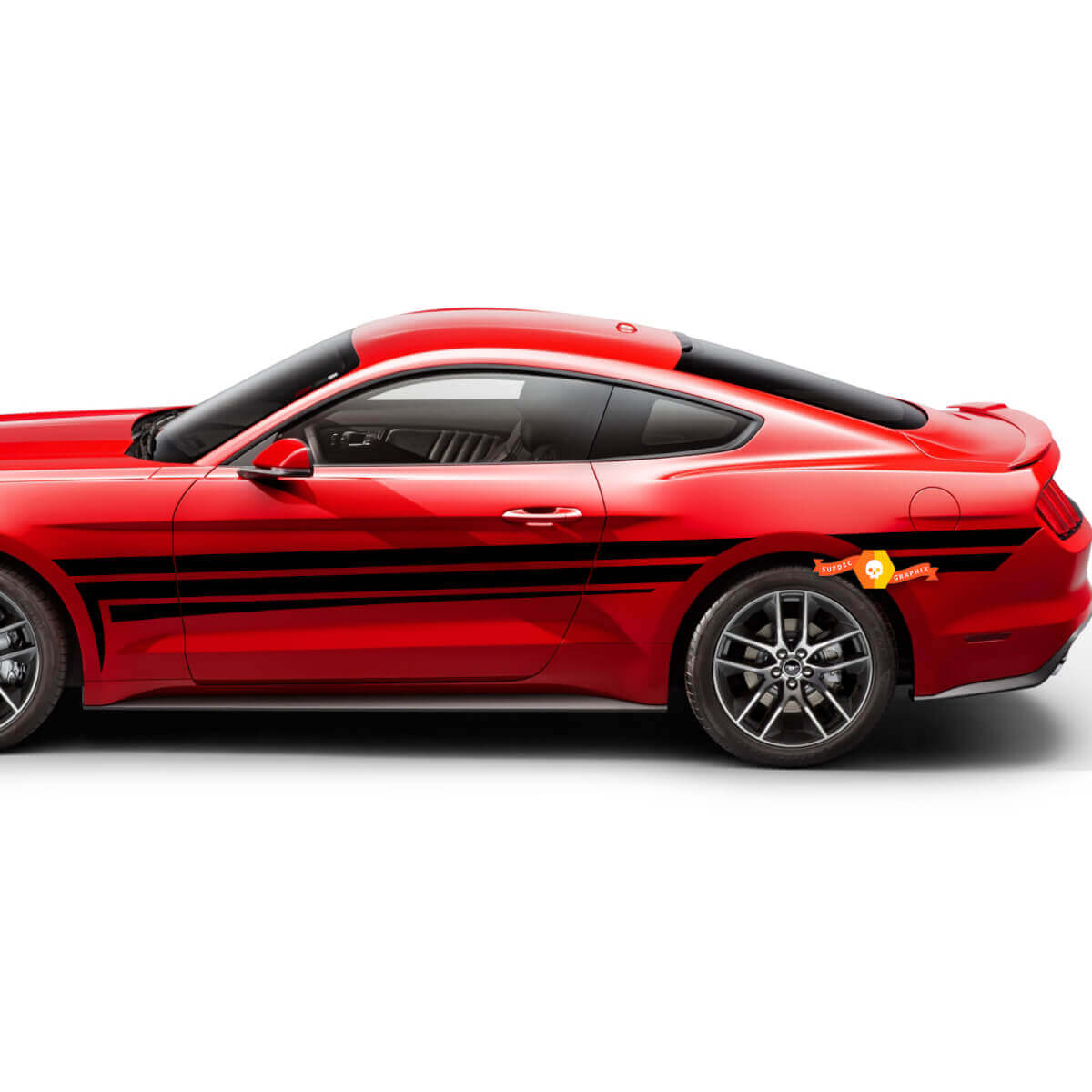 Ford Mustang 2005-2024 Side Doors Triple Stripes Accent Decals Stickers
