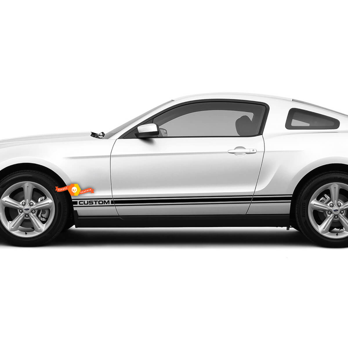CUSTOM Triple Rocker Panel Stripes Vinyl Decals for Musclecar Musclecarmodel GT500 2005-2025