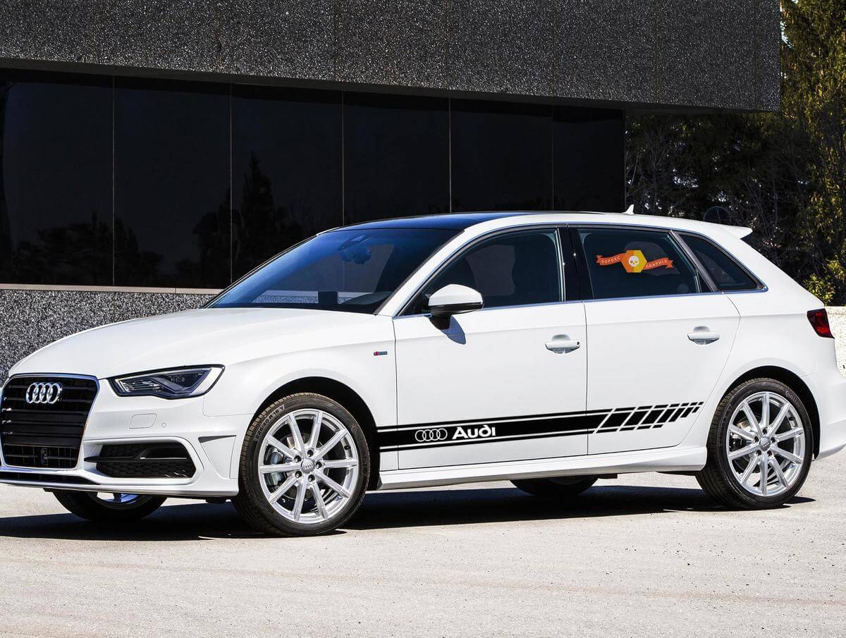  Racing Style Side Stripe Vinyl Decal Kit for Audi A5