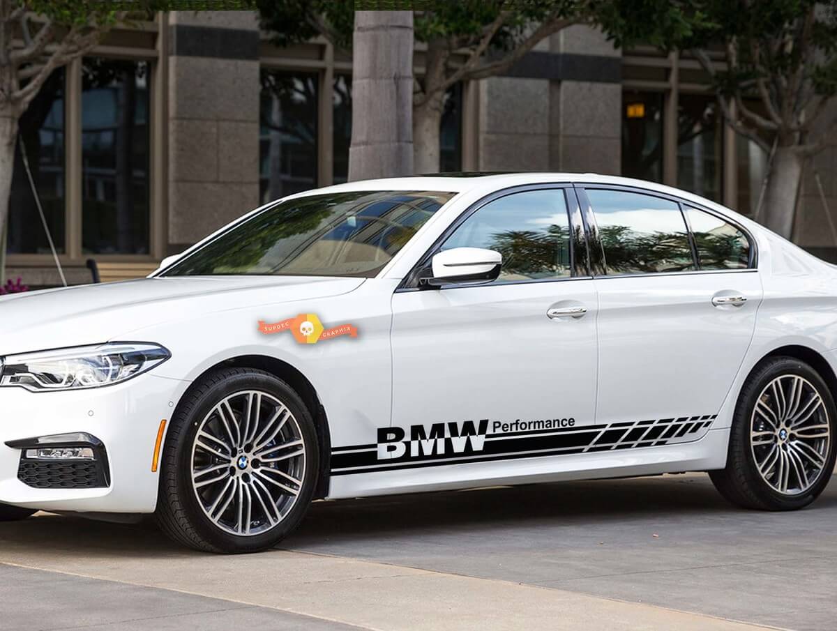 BMW Performance 2x side stripes vinyl decals sticker bmw 1 3 5 7 series x4 x5 x6
