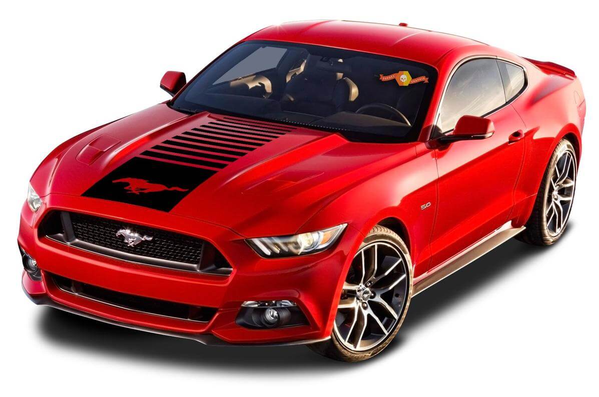 Ford MUSTANG Center Hauben Pferd Vinyl Aufkleber Grafik Streifen 2010-2020
