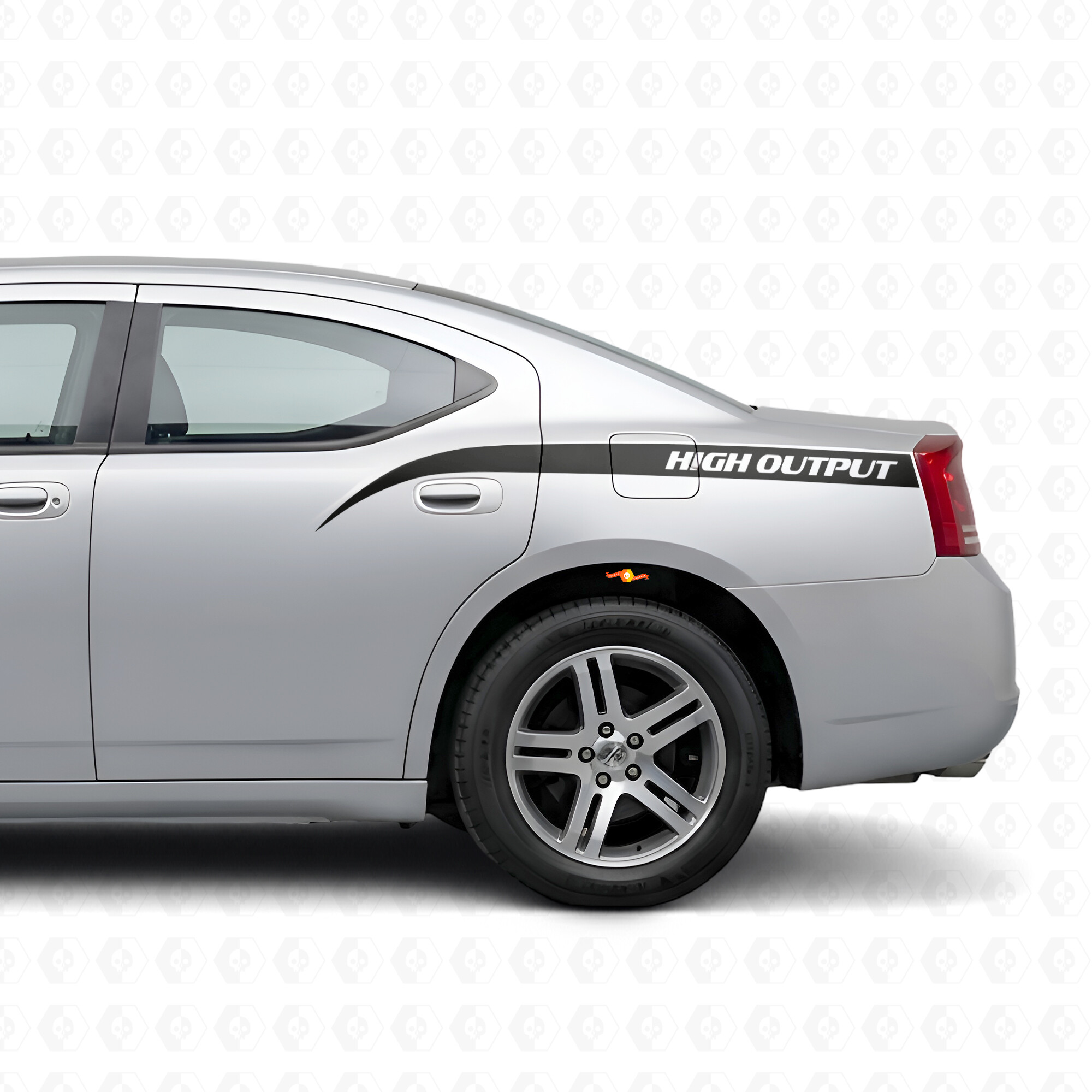 High Output Curved Stripes Bedside Vinyl Decal Sticker for Dodge Charger 2006-2010