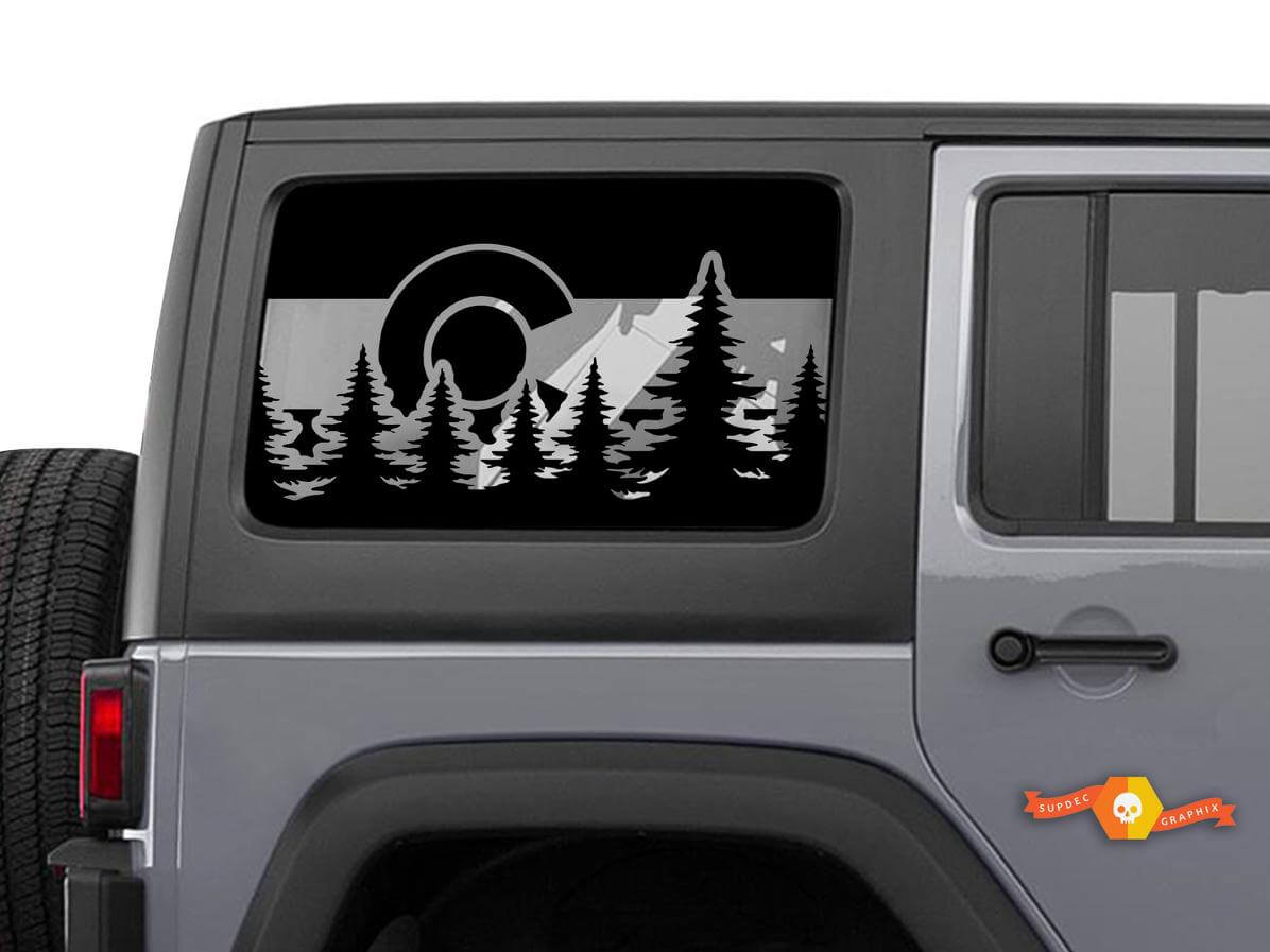 Colorado Flag Forest Side Window Vinyl Decal Sticker for Jeep Wrangler