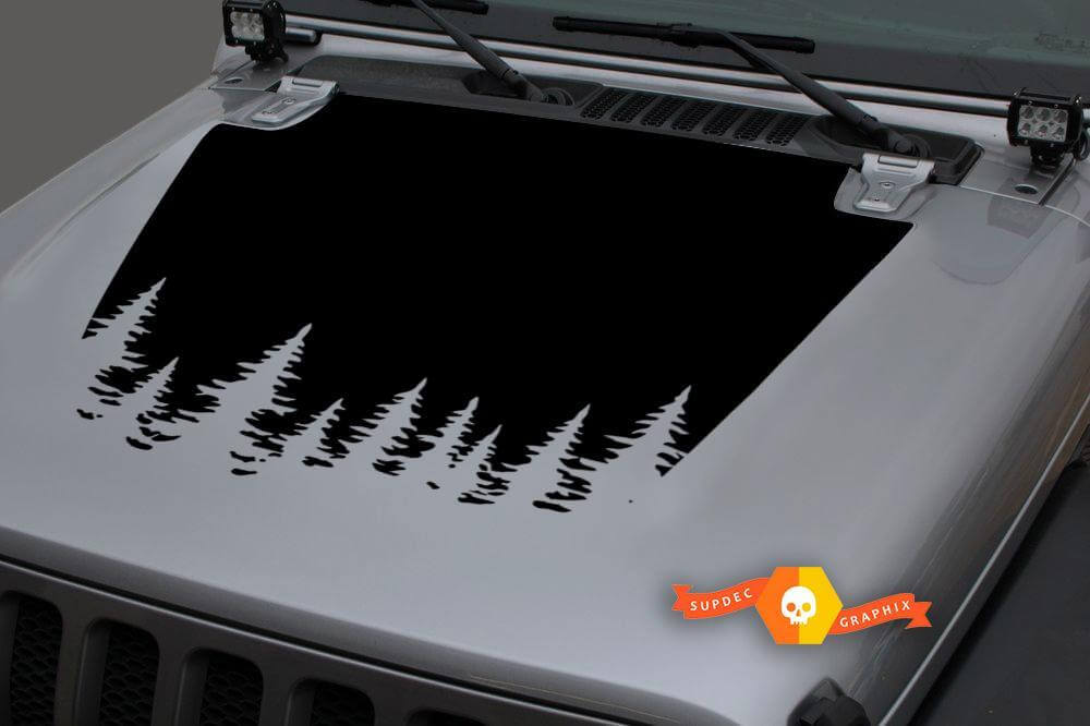 Forrest Blackout Bonnet Vinyl Decal Sticker 2 for Jeep Wrangler JL