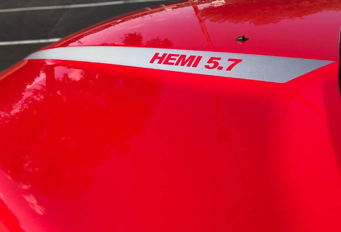 Hemi 5.7 Hood Stripes Vinyl Decal Kit For Dodge Ram 1500 