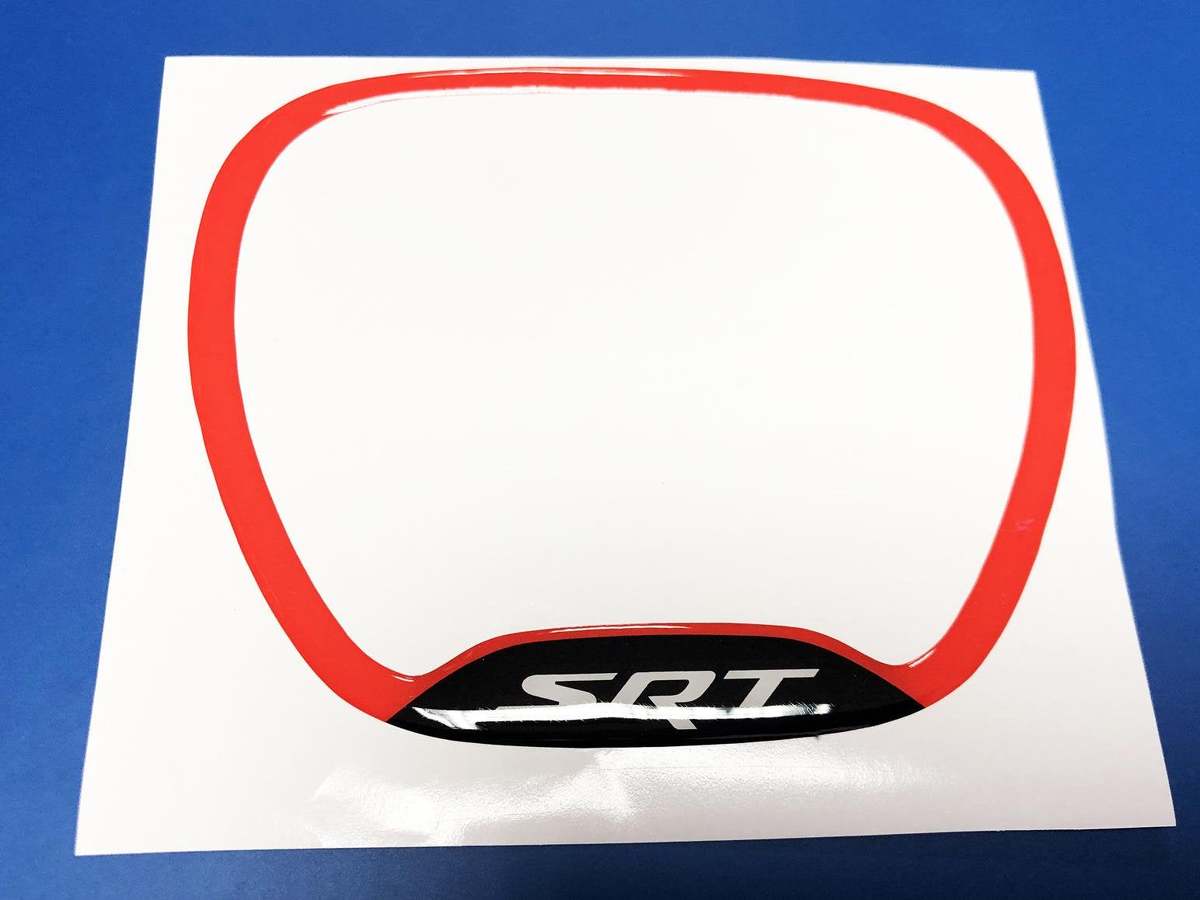 Steering WHEEL TRIM Ring SRT Red domed Sticker Decal Dodge Charger Challenger
