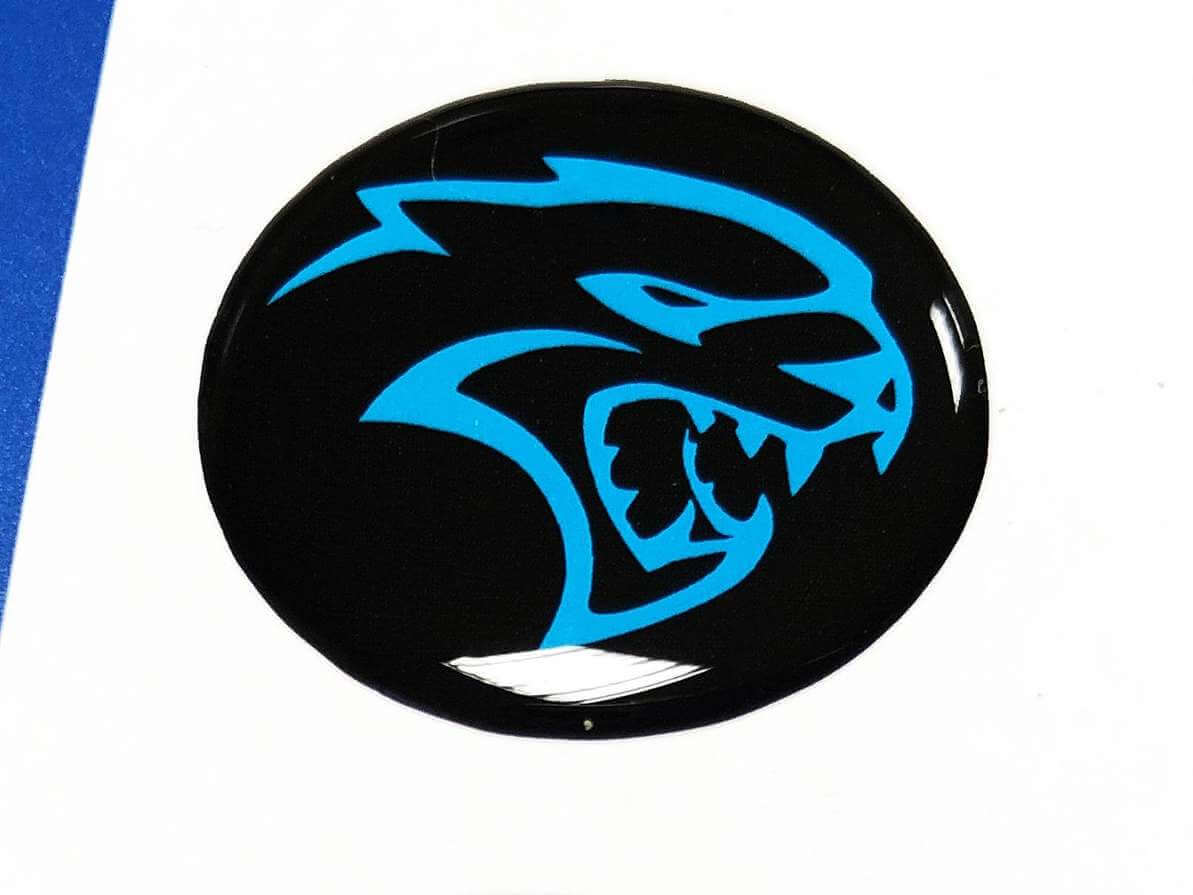 Hellcat Start Stop Engine Button Domed Decal for Dodge Challenger Charger