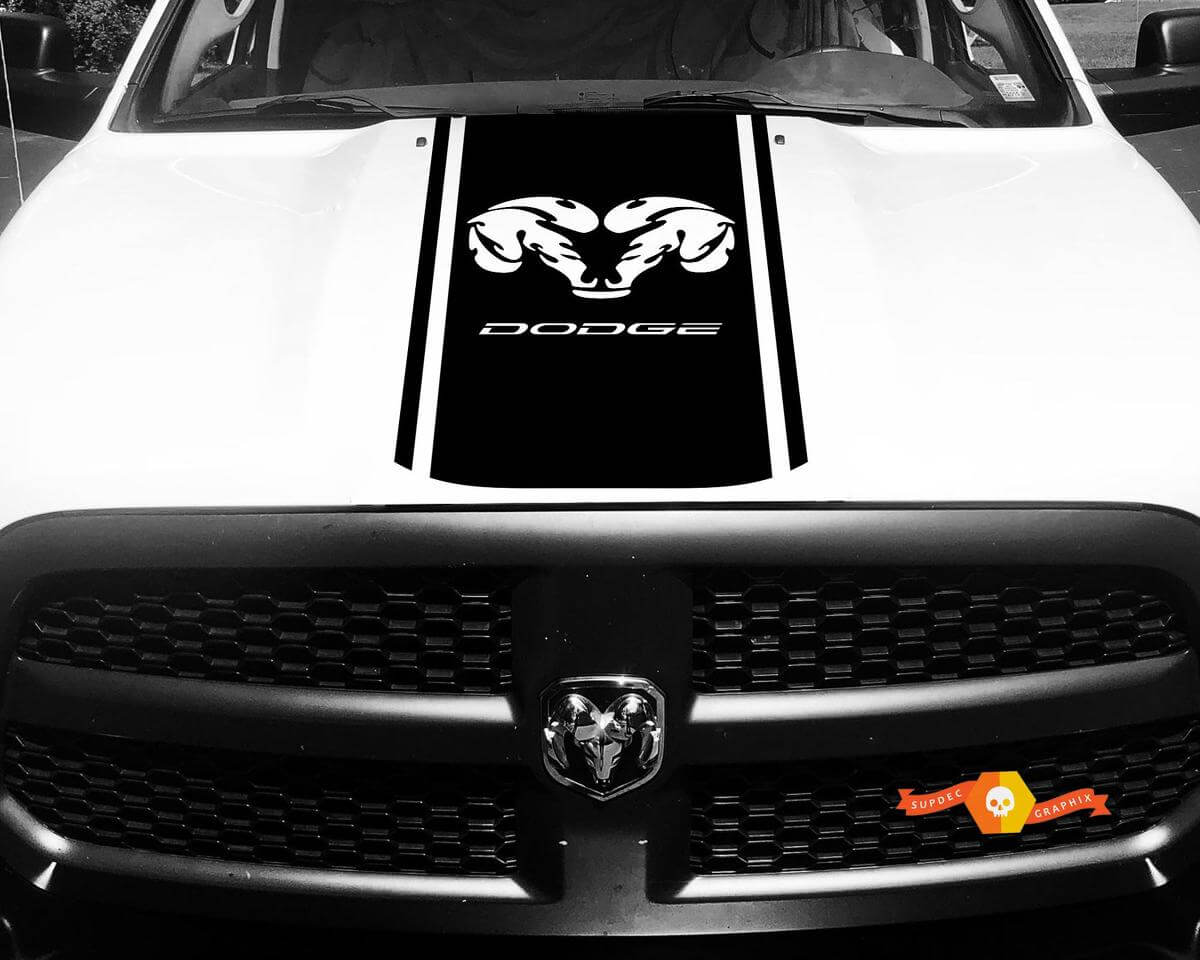 Dodge Ram 1500 2500 3500 Vinyl Racing Stripe RAM Dodge Hood Decals Stickers #17
