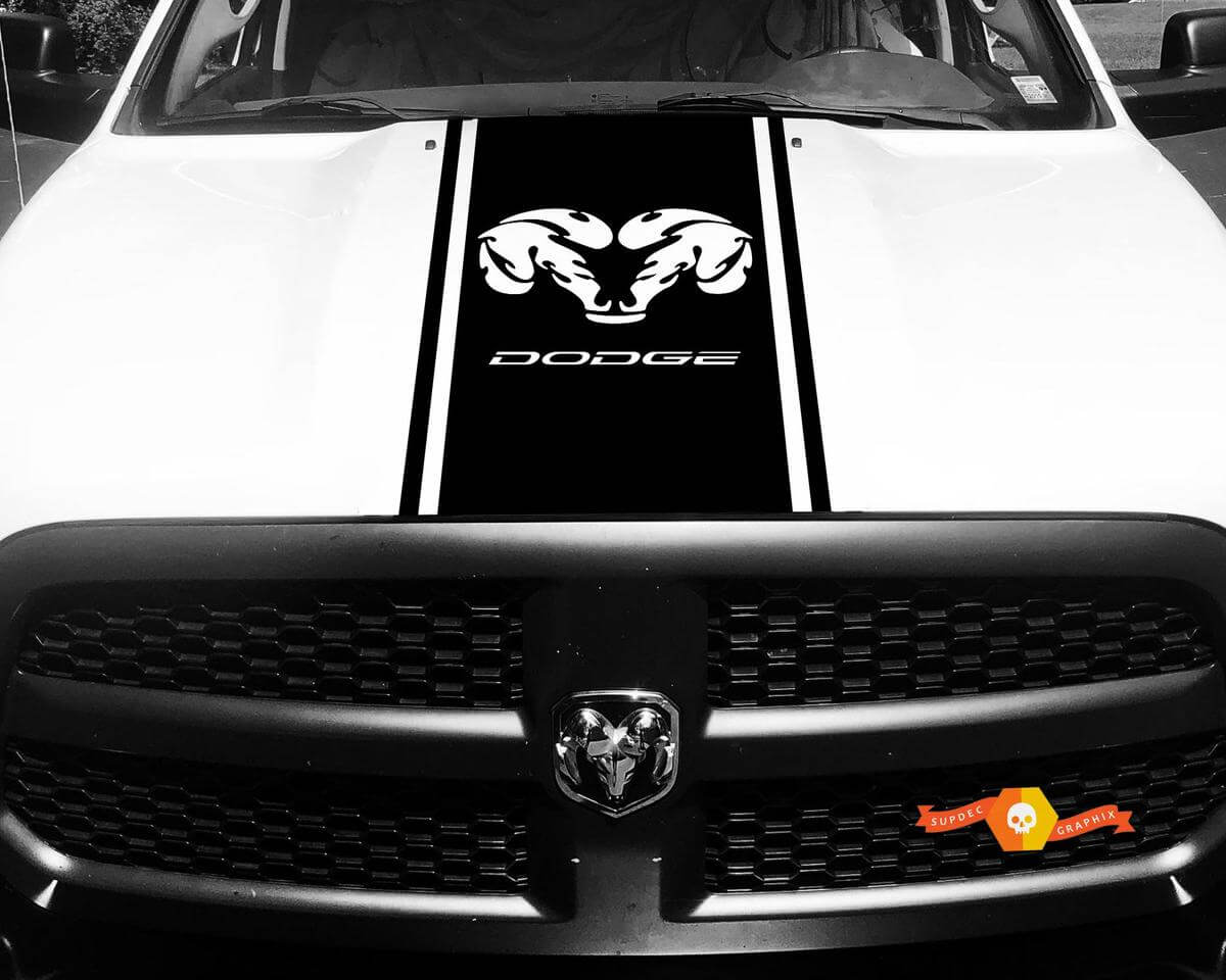 Vinyl Stripe RAM Bonnet Decals Stickers 2 for Dodge Ram 1500 2500 3500