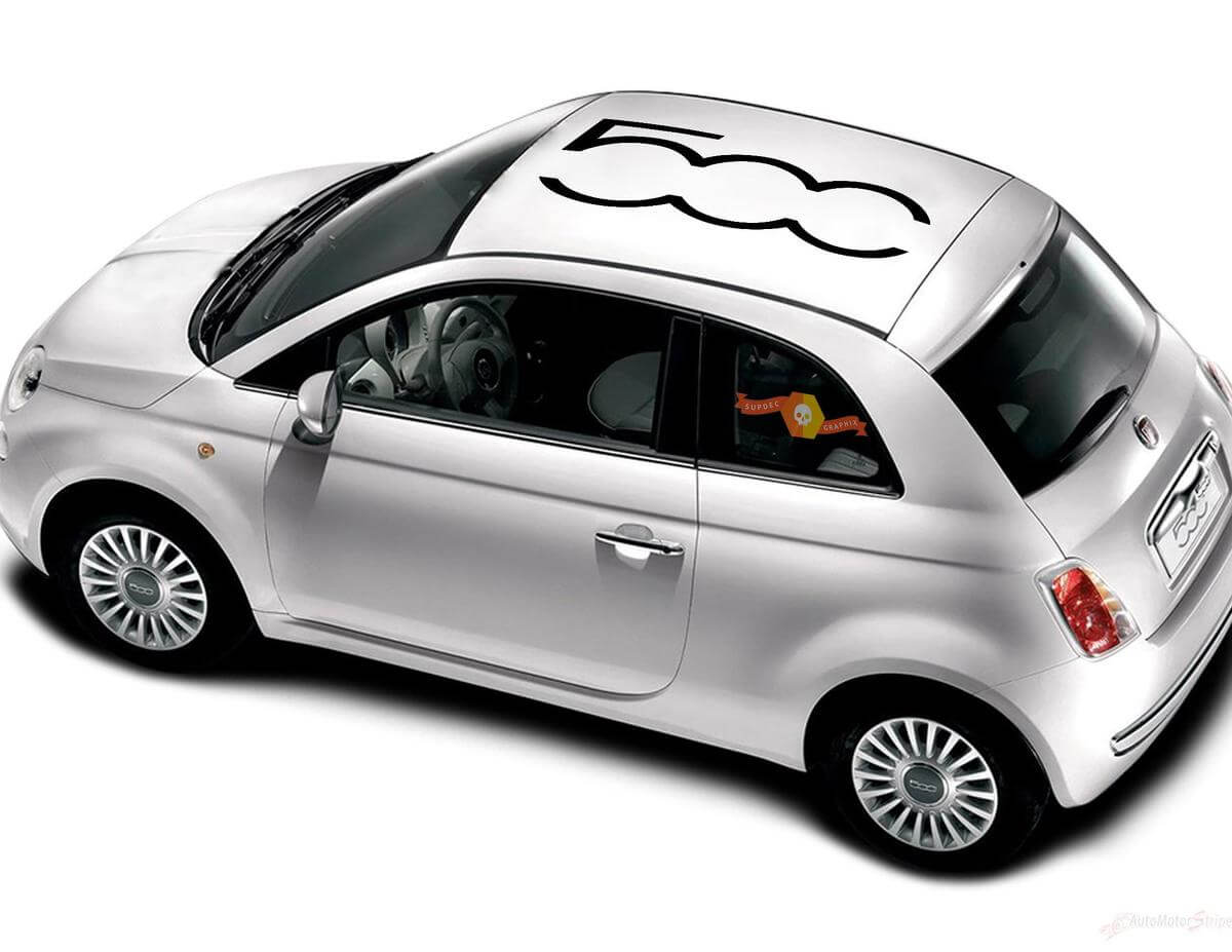 Fiat 500 Vinyl Racing 500 Logo Roof Stripe Decal Sticker Vinyl Decal
