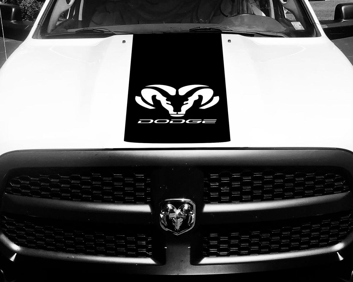 Dodge Ram 1500 Vinyl Decal HOOD Ram Head Racing HEMI Stripe Stickers #66
