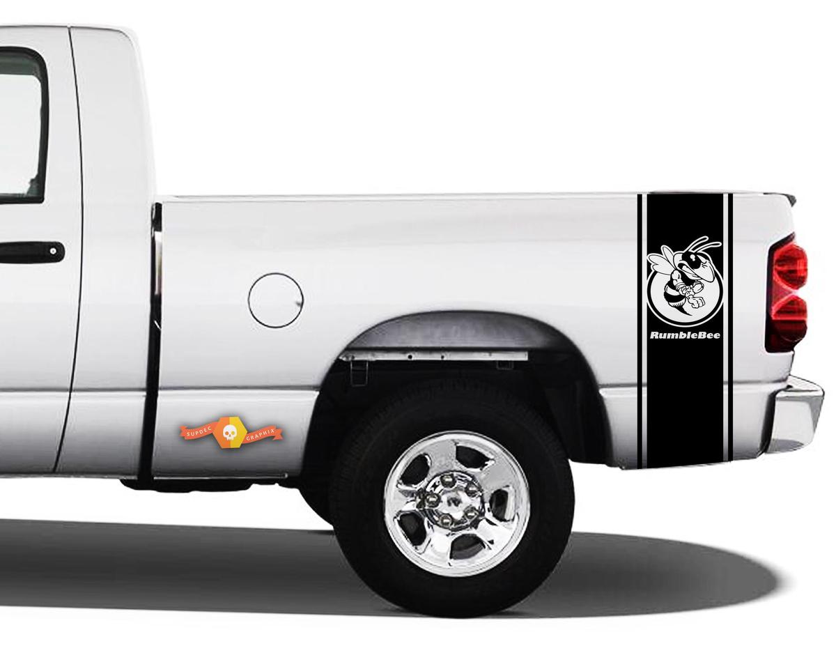 DODGE RAM 1500 VINYL DECAL bed side stripe racing sticker Ram Rumble Bee Hemi #107
