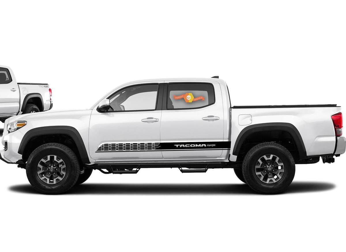 2X Toyota Tacoma 2016-2019 side skirt Vinyl Decals graphics rally sticker kit
