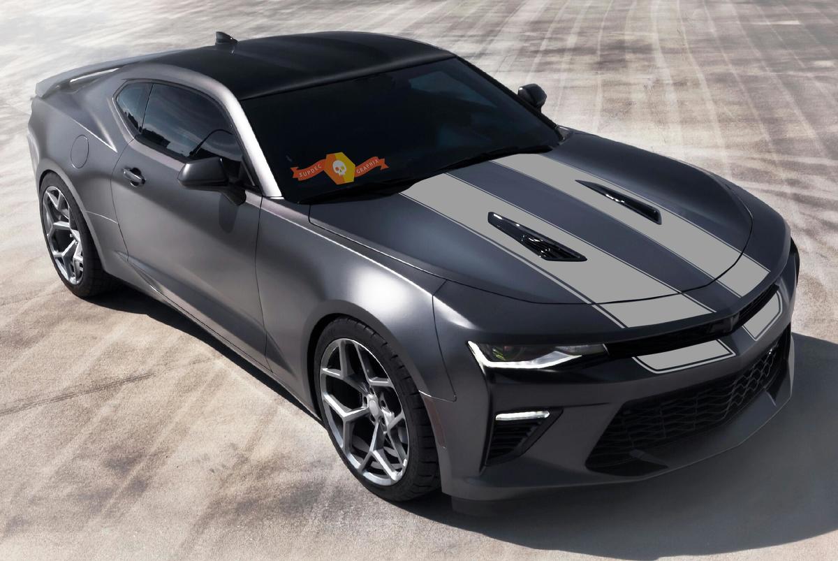 Dual Racin Stripes Hood Vinyl Decal Sticker for Chevrolet Camaro 2016-2018