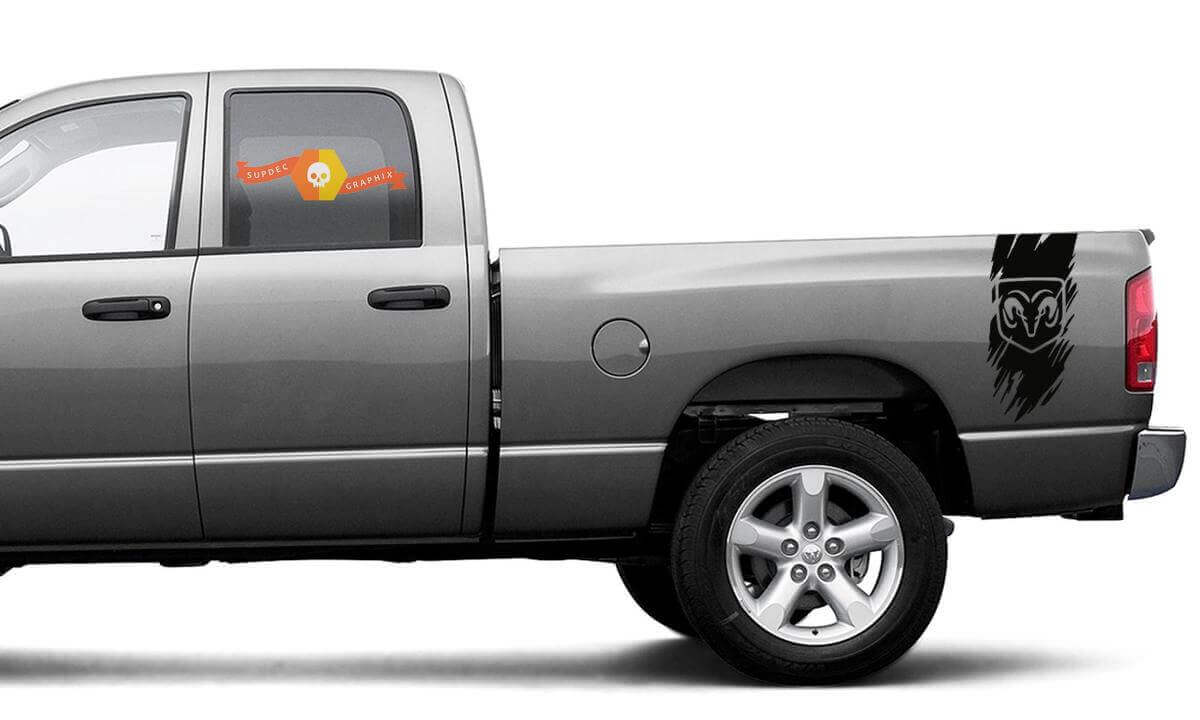 Distressed Rear Side Stripes Vinyl Decal for Dodge Ram 1500 2500 3500