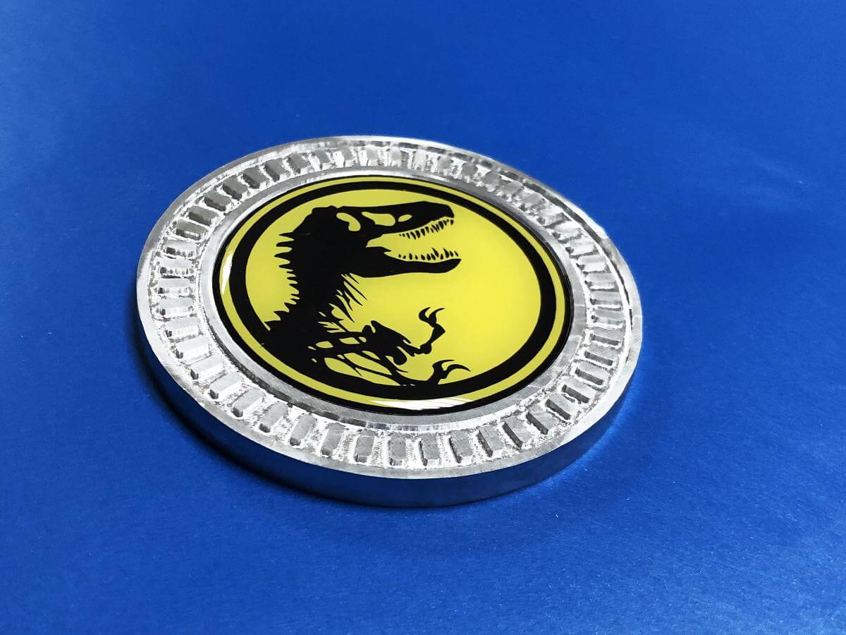 3D Badge Jurassic Park Metal Aluminum Bed Side Emblem For Jeep Wrangler JL JK YJ TJ
