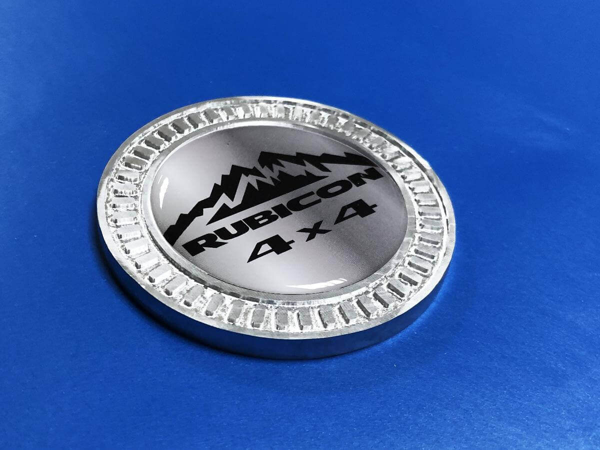 Mountains Rubicon 4x4 Metal Aluminum Bedside Emblem Vinyl Decal for Jeep Wrangler 