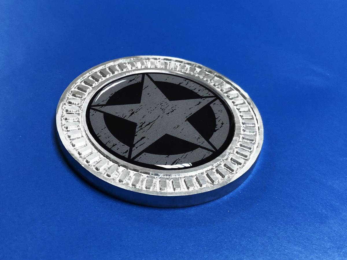 3D Badge Military Star Metal Aluminum Bed Side Emblem For Jeep Wrangler JL JK YJ TJ

