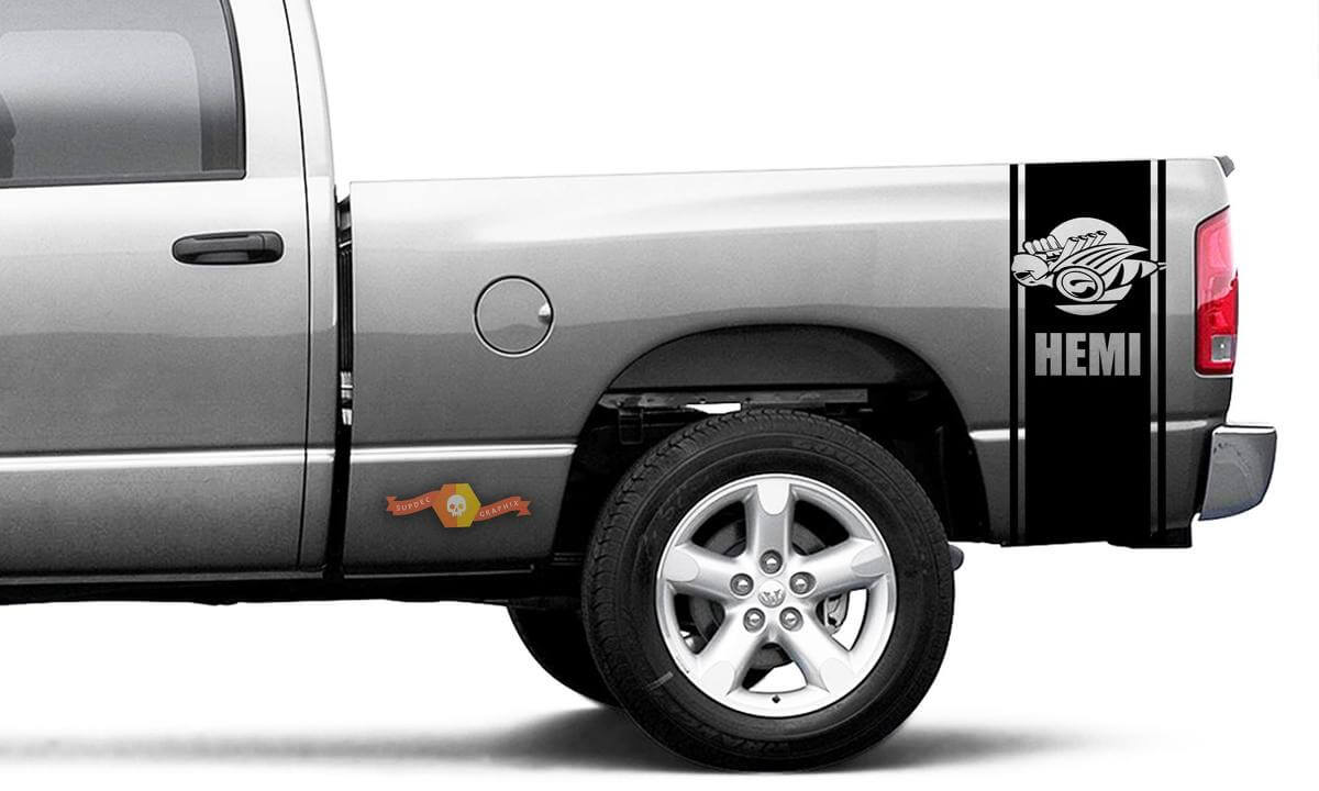 Rumble Bee Hemi Rear Side Stripe Vinyl Decal Kit for Dodge Ram 1500-3500