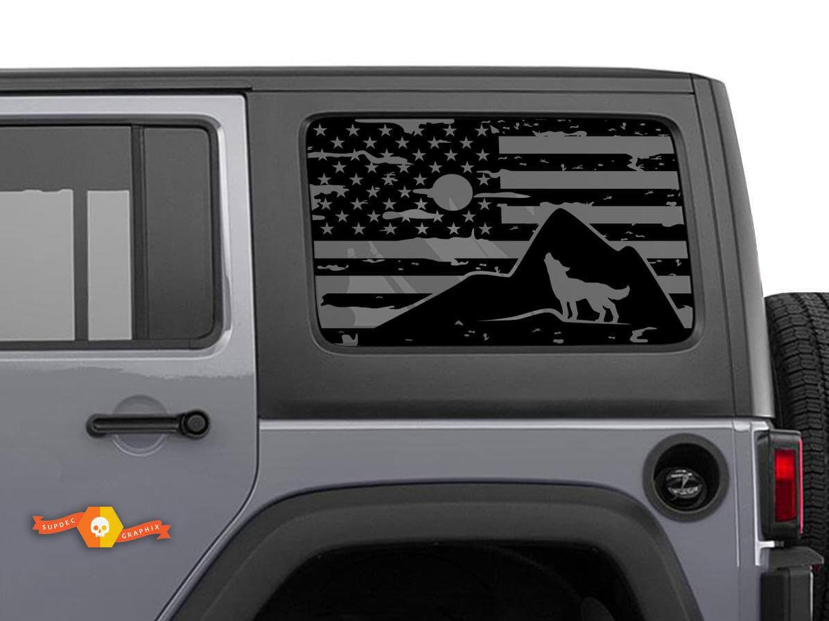 USA Flag Windshield Vinyl Sticker Decal For Jeep Toyota Dodge Trucks