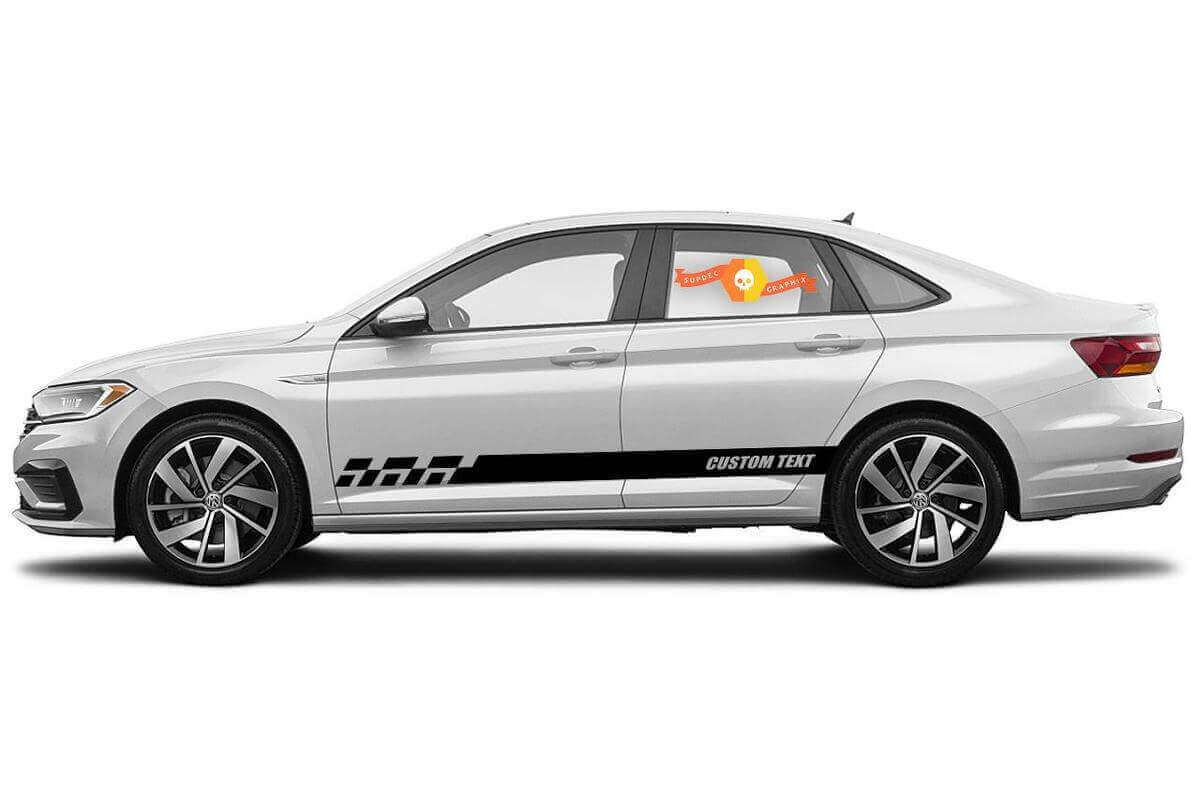 Racing rocker panel stripes vinyl decals stickers for Volkswagen Jetta GLI
