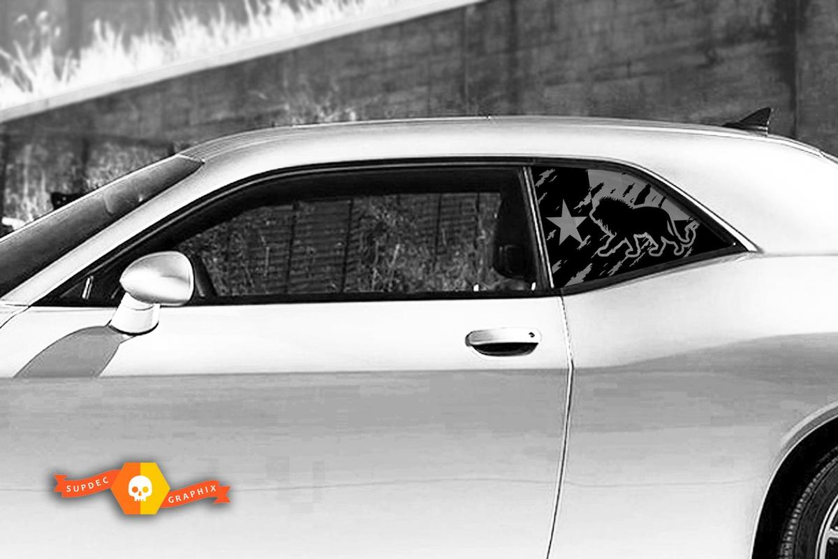 Dodge Challenger Charger Hardtop Texas Flag Lion Forest Mountains Windshield Sticker Decal JKU JLU 2007-2019 or Tacoma 4Runner Tundra Suba Wrangler Rubicon - 77
