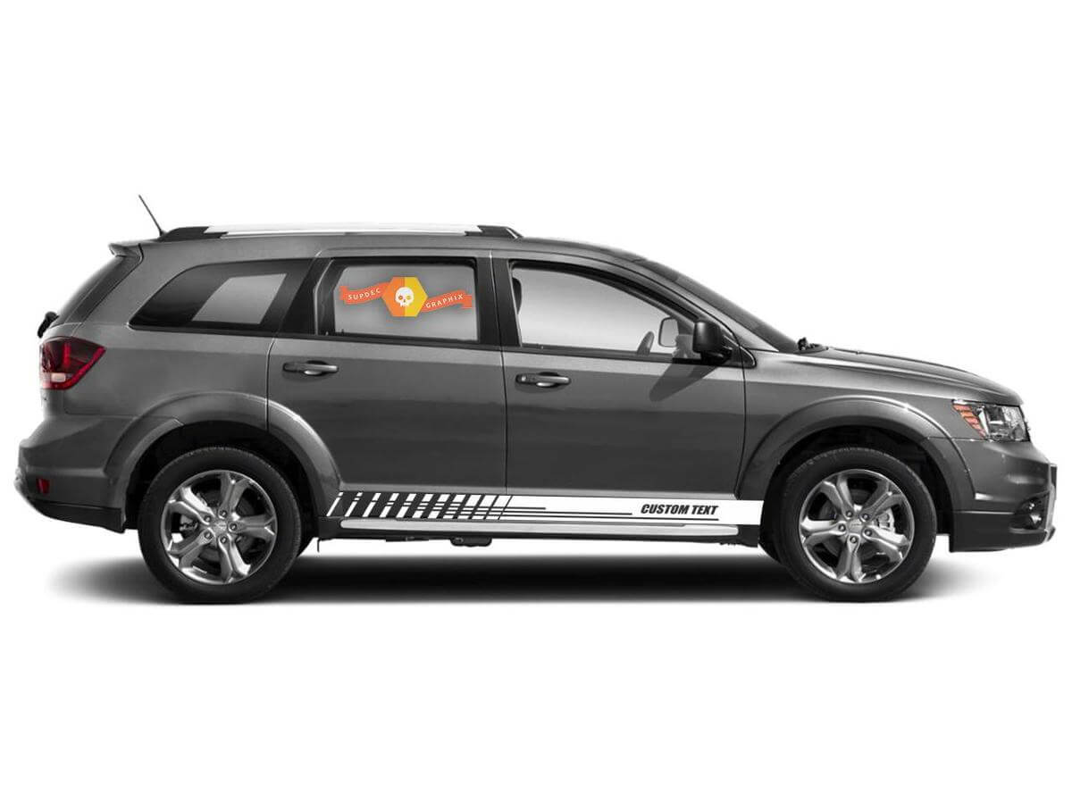 Racing rocker panel stripes vinyl decals stickers for Dodge Journey
