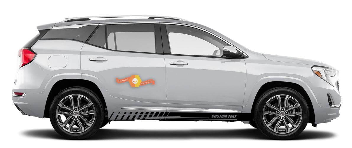 Racing rocker panel stripes vinyl decals stickers for GMC Terrain
