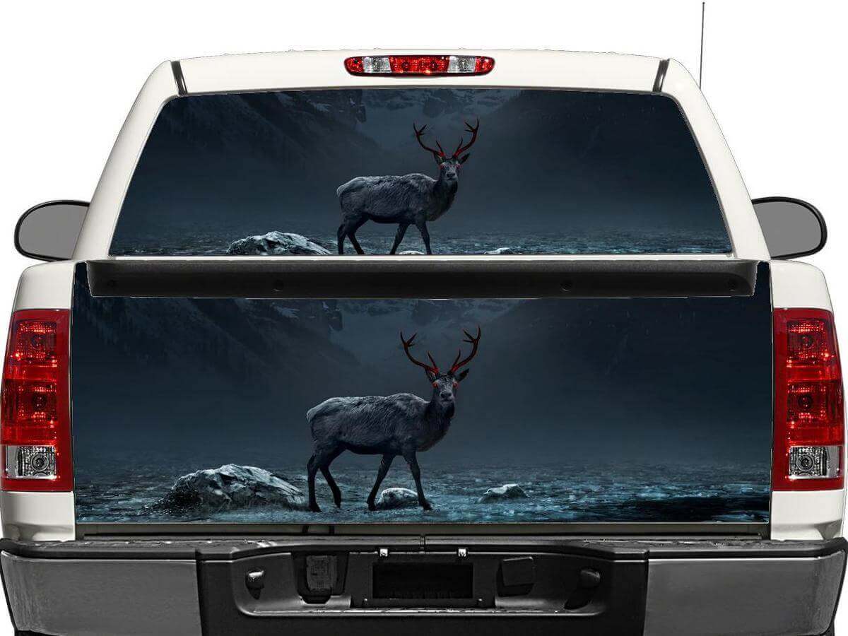 Deer Night Rear Window or Tailgate Vinyl Decal for Pick-up Trucks SUVs