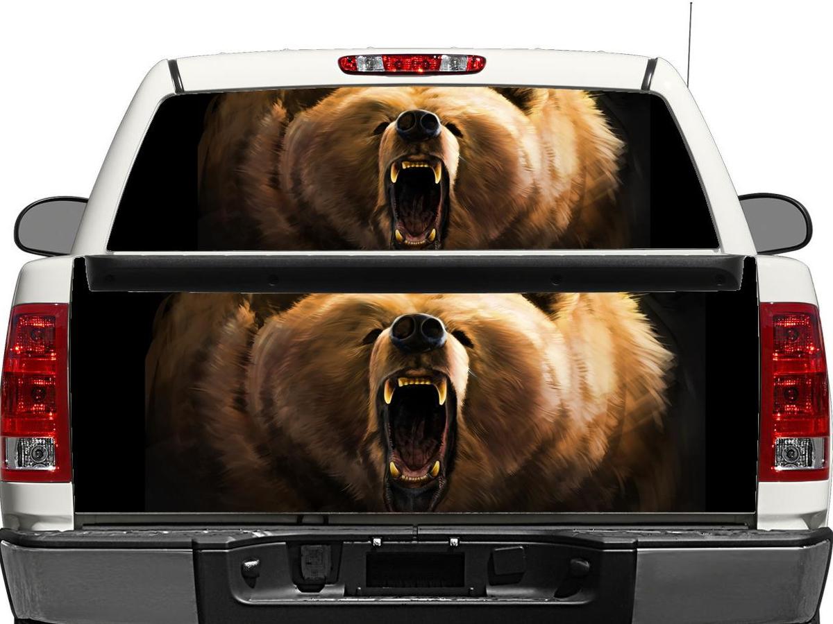 Grizzly Bear Rear Window OR tailgate Decal Sticker Pick-up Truck SUV Car
